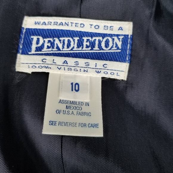 Pendleton Classic Blue Wool Vintage USA Blazer Jacket Lined NEW Size 10 - Picture 5 of 5